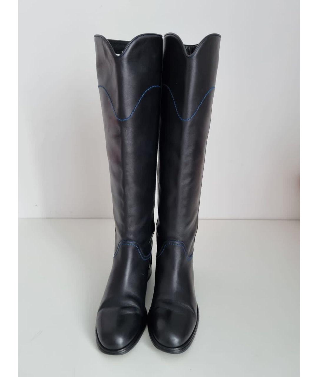 CHANEL Черные кожаные сапоги, фото 3