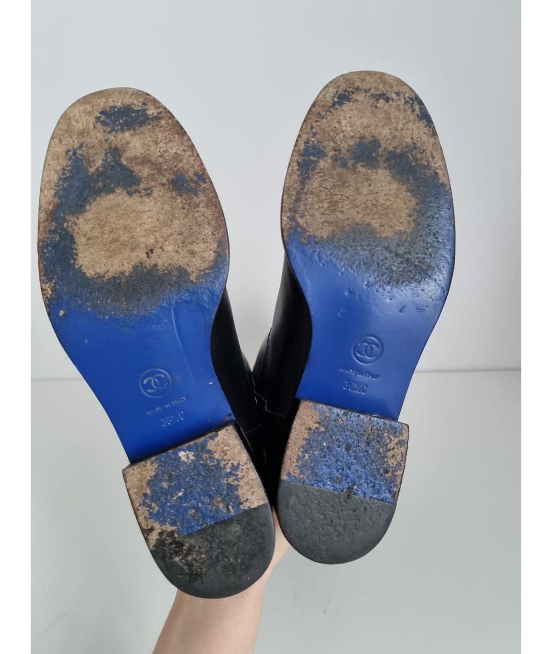 CHANEL Черные кожаные сапоги, фото 5