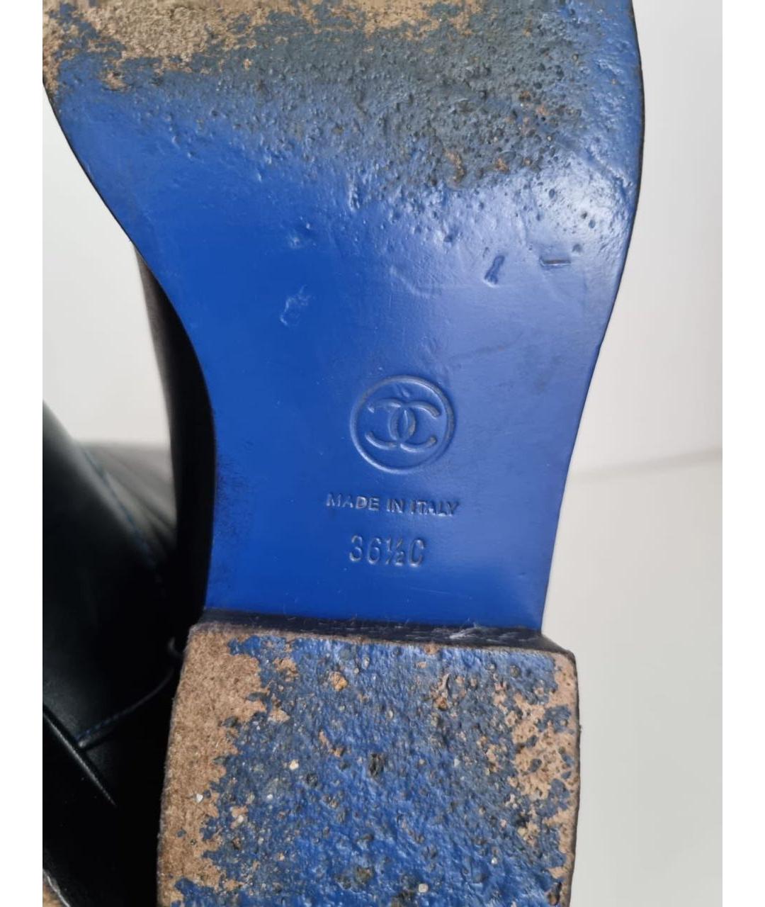 CHANEL Черные кожаные сапоги, фото 6