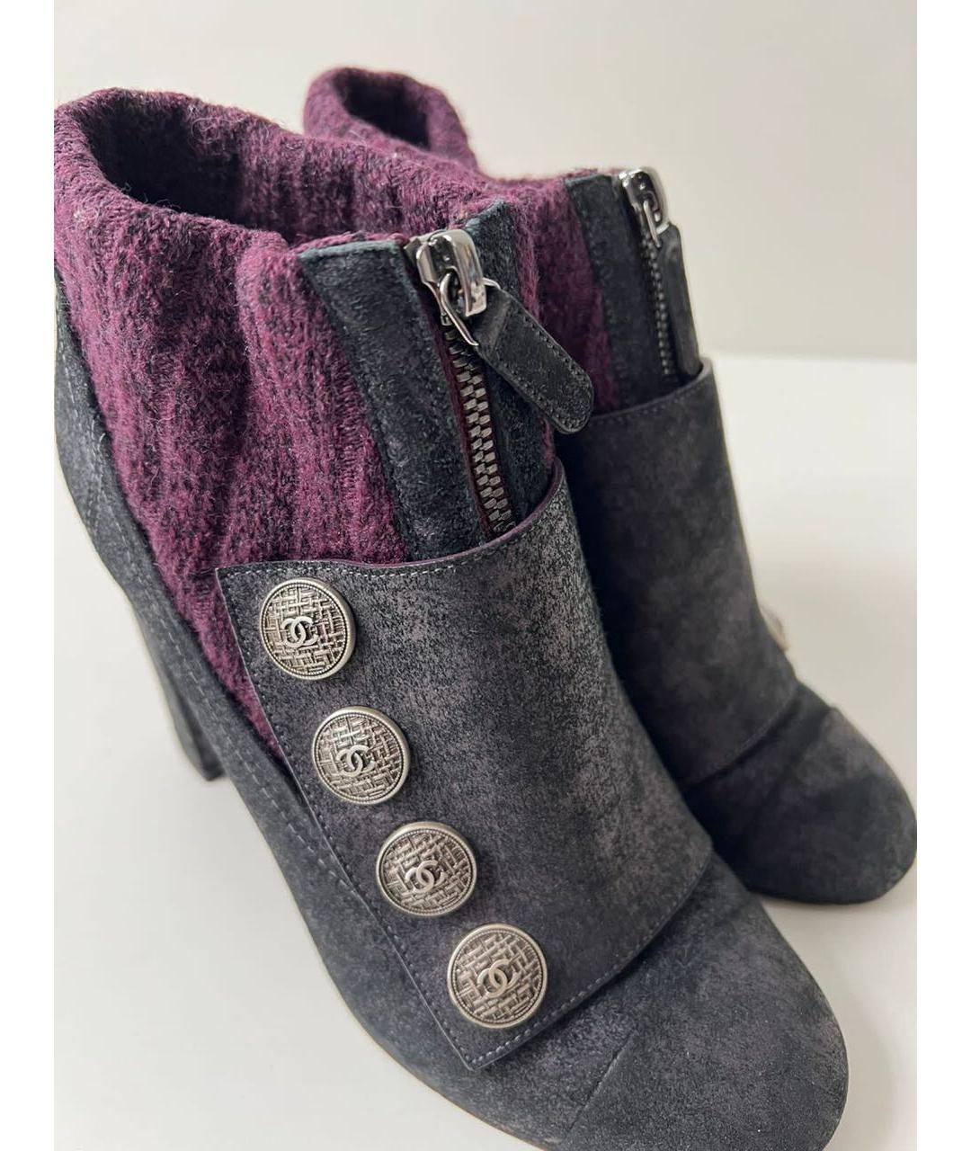 CHANEL Черные замшевые ботильоны, фото 8