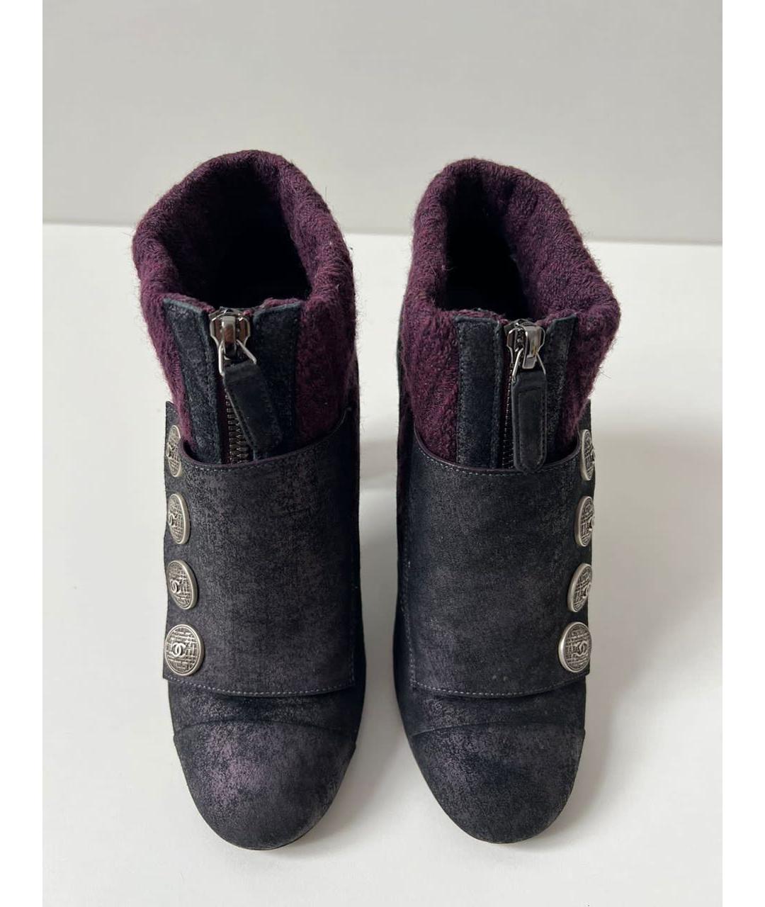 CHANEL Черные замшевые ботильоны, фото 2