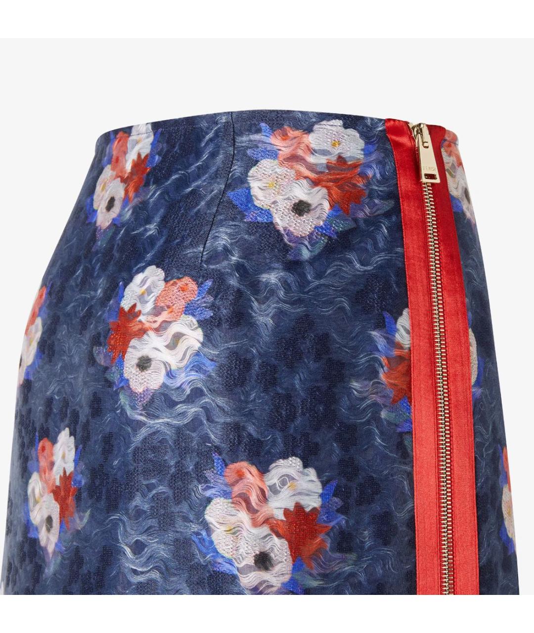 FENDI Темно-синяя юбка миди, фото 2