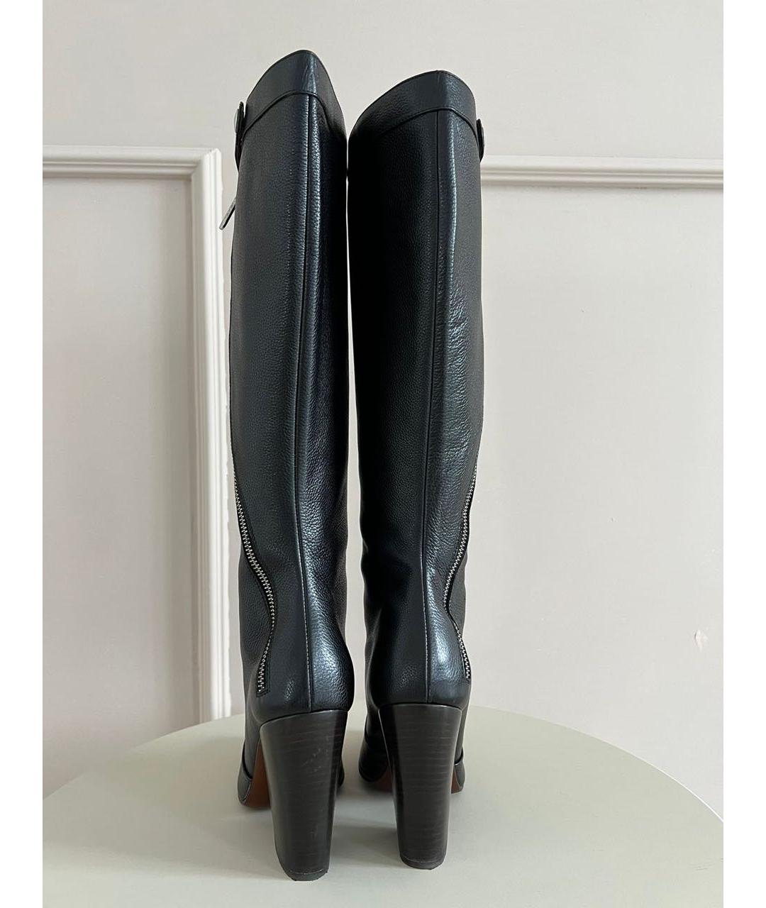 CHANEL Черные кожаные сапоги, фото 2