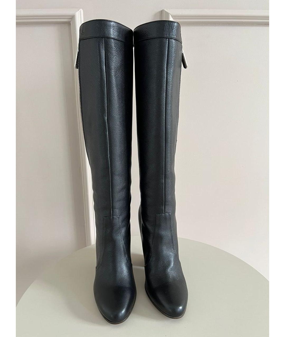 CHANEL Черные кожаные сапоги, фото 3