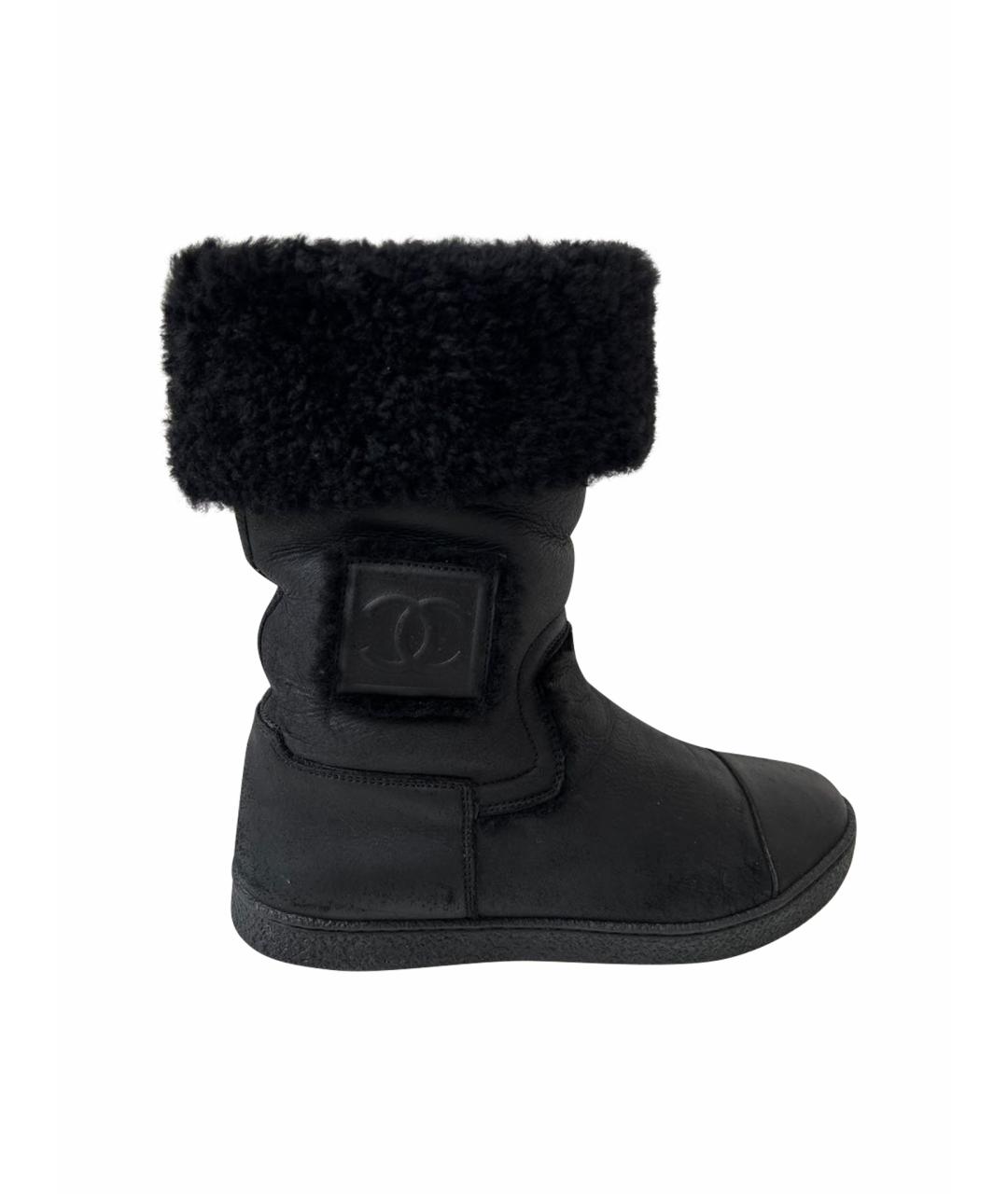 CHANEL Черные кожаные полусапоги, фото 1