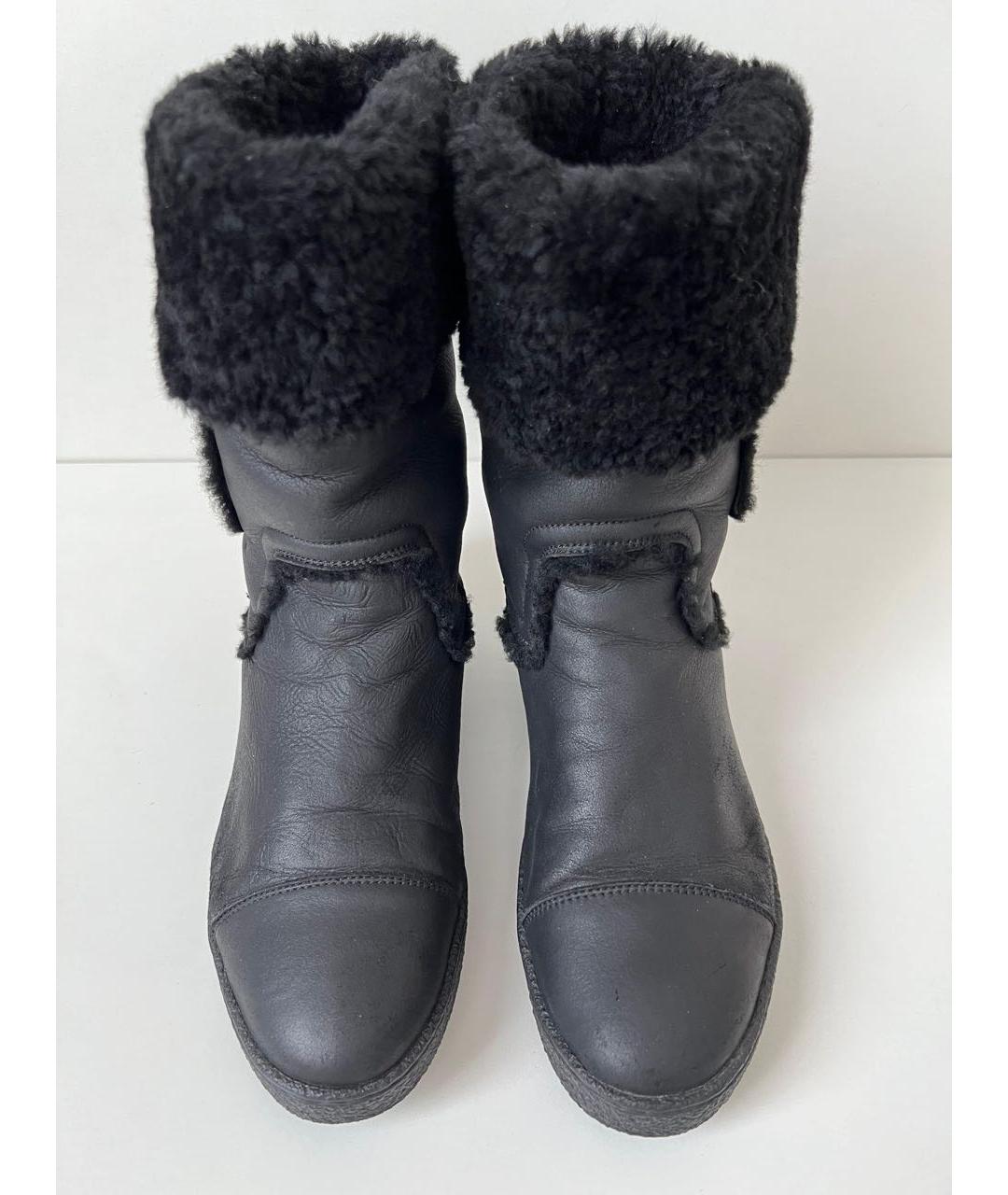 CHANEL Черные кожаные полусапоги, фото 2