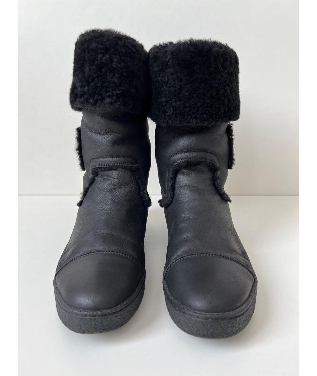 CHANEL Черные кожаные полусапоги, фото 3