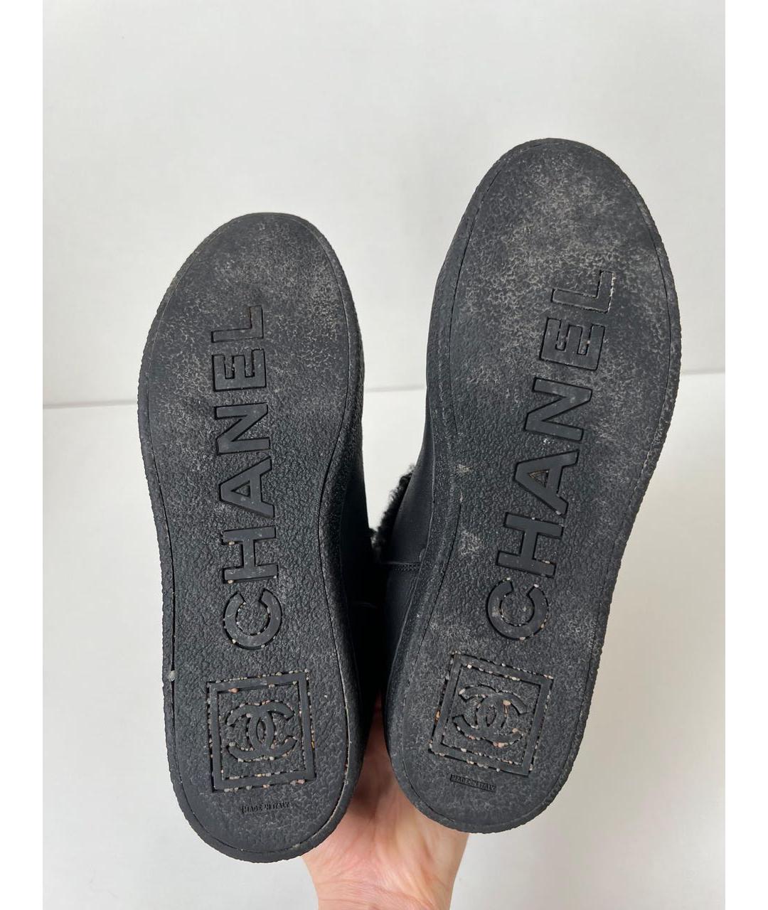 CHANEL Черные кожаные полусапоги, фото 6