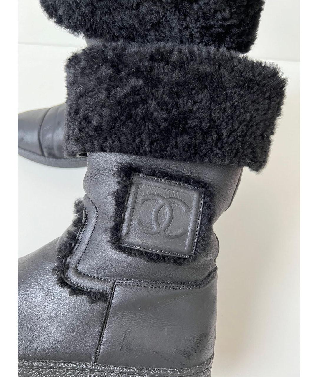 CHANEL Черные кожаные полусапоги, фото 4