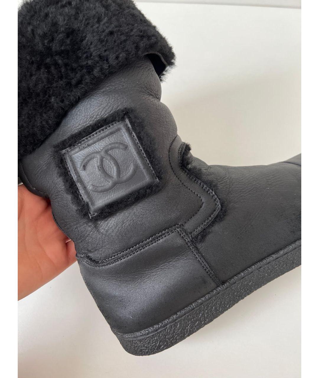 CHANEL Черные кожаные полусапоги, фото 5