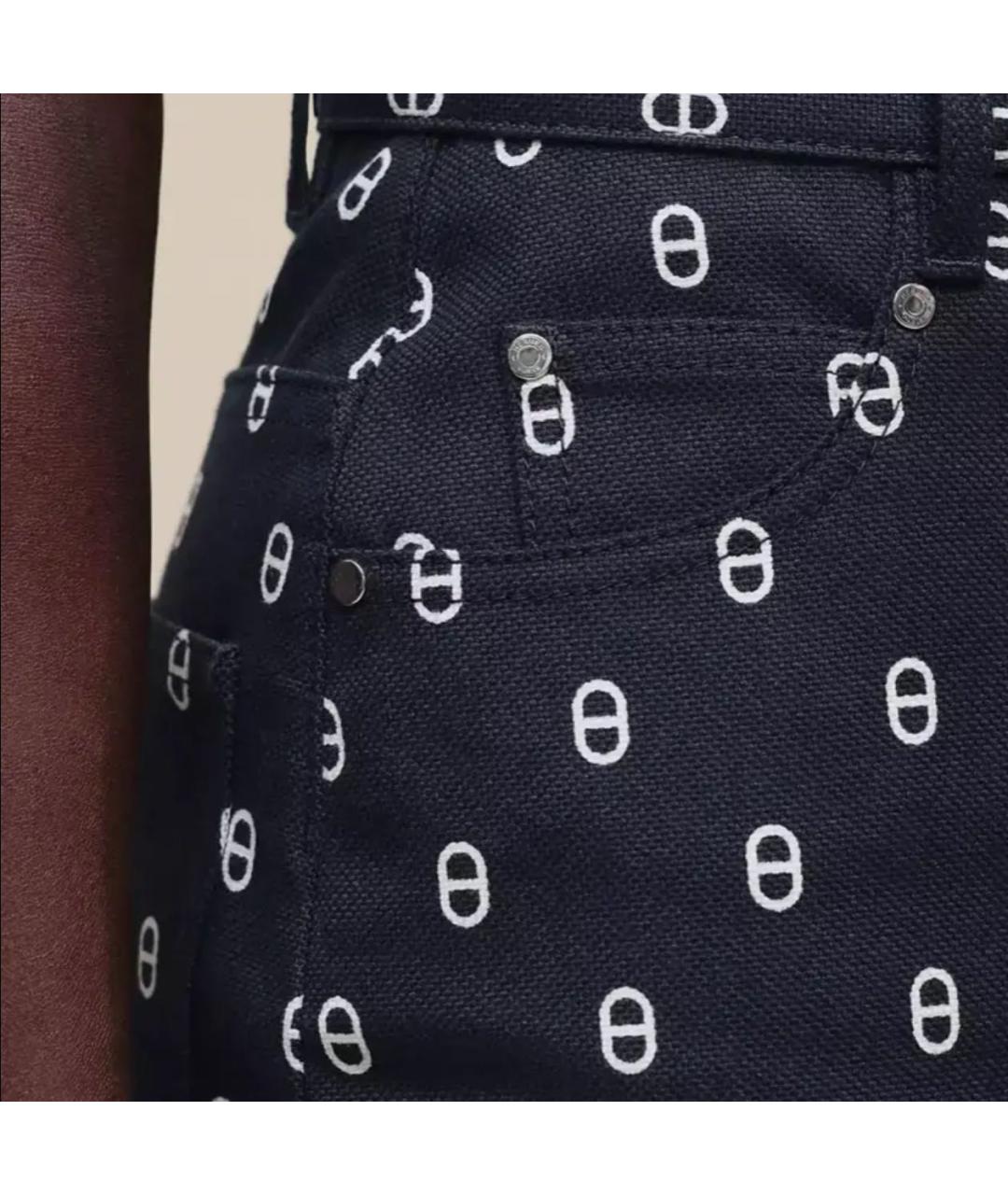 HERMES Черные хлопковые джинсы слим, фото 4