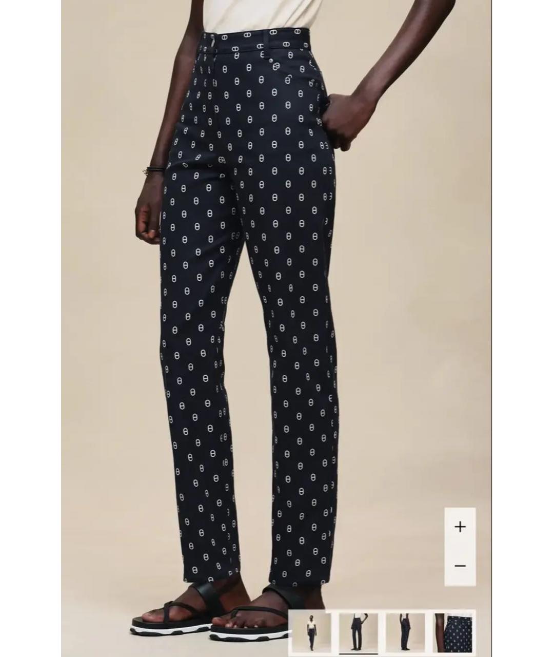 HERMES Черные хлопковые джинсы слим, фото 5