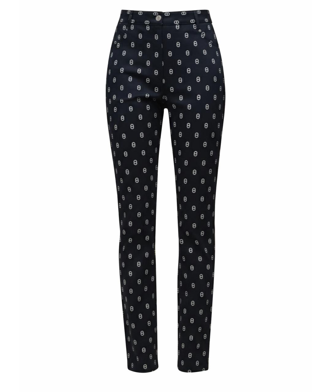 HERMES Черные хлопковые джинсы слим, фото 1