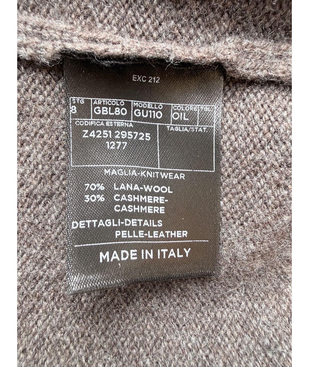 GUCCI Коричневый кашемировый джемпер / свитер, фото 6