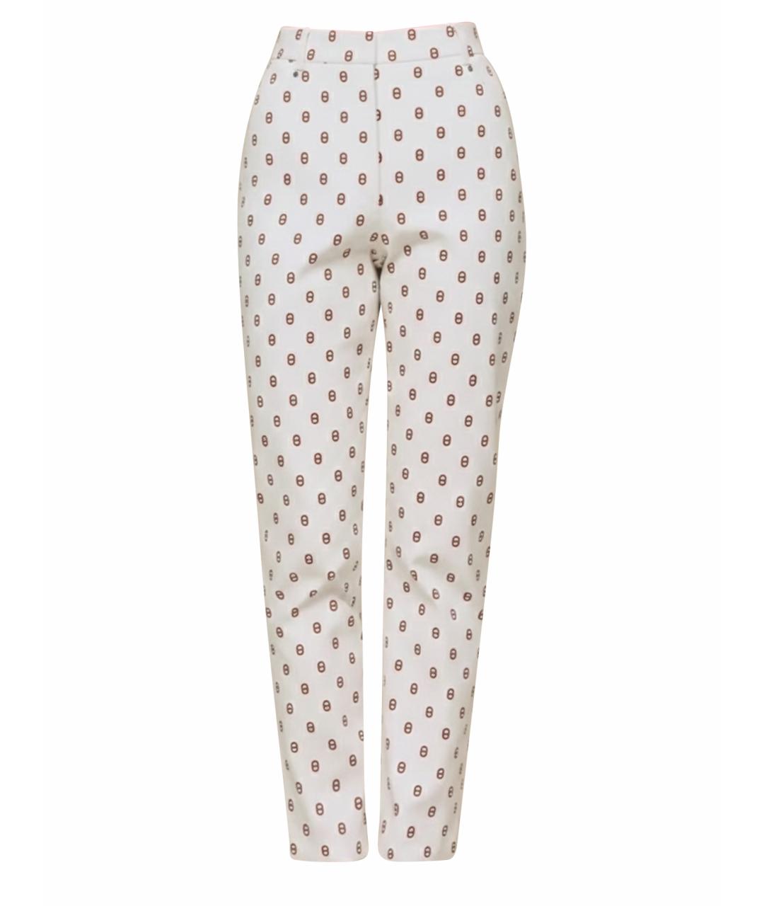 HERMES Белые хлопковые джинсы слим, фото 1