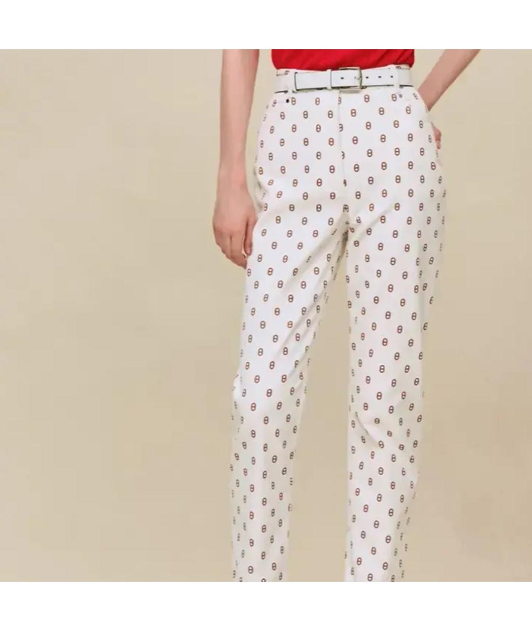 HERMES Белые хлопковые джинсы слим, фото 2