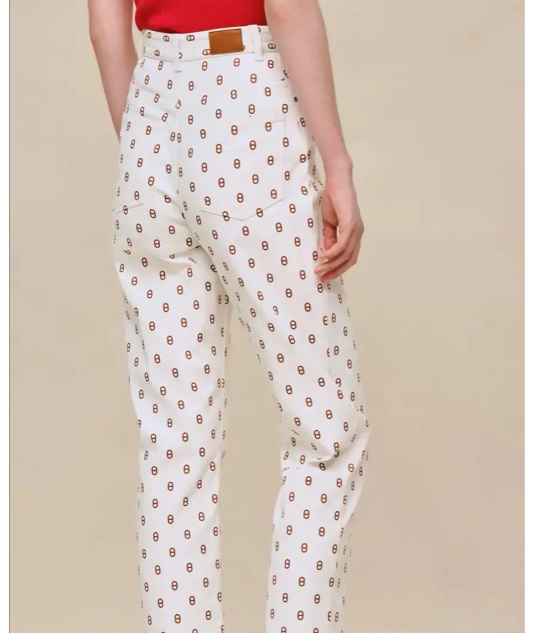 HERMES Белые хлопковые джинсы слим, фото 3