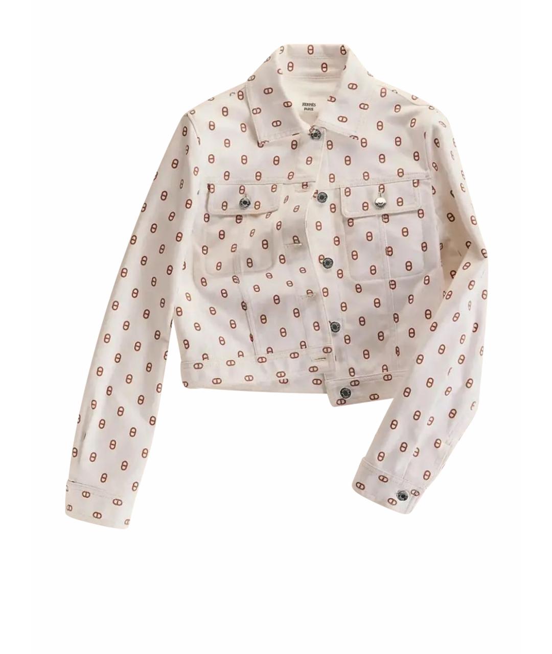 HERMES Белая хлопковая куртка, фото 1