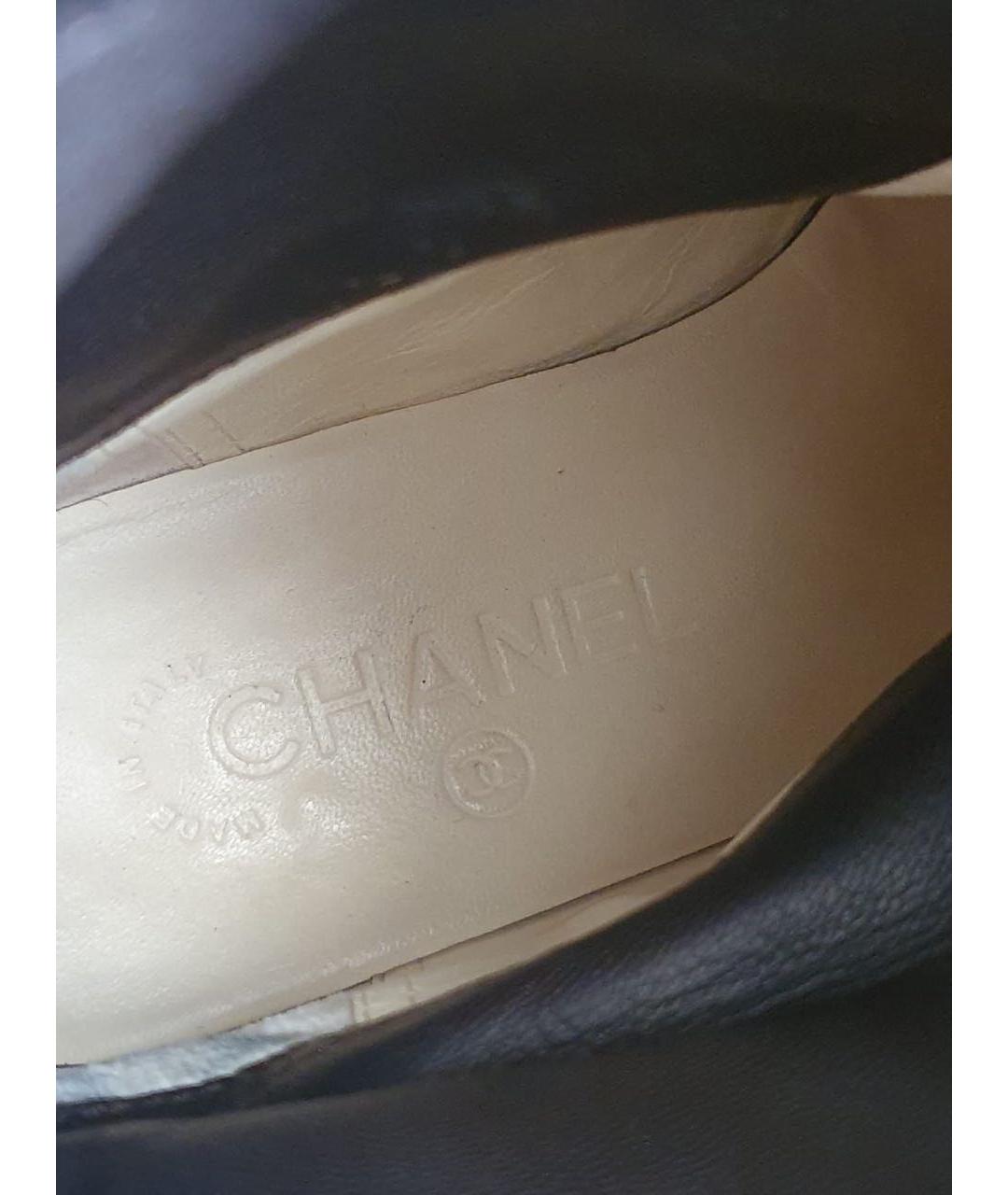 CHANEL Коричневые кожаные ботинки, фото 5