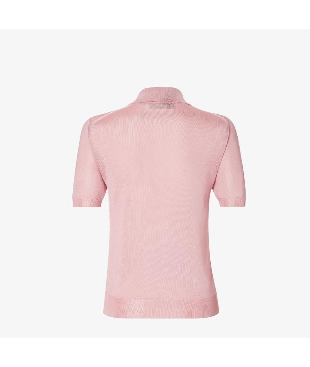 FENDI Розовая вискозная футболка, фото 2