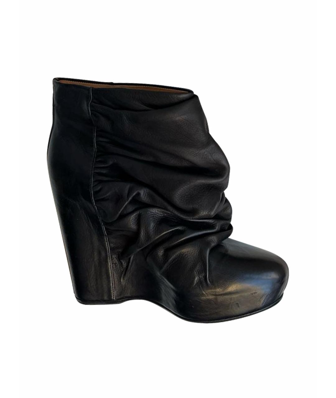 MAISON MARGIELA Черные кожаные ботильоны, фото 9