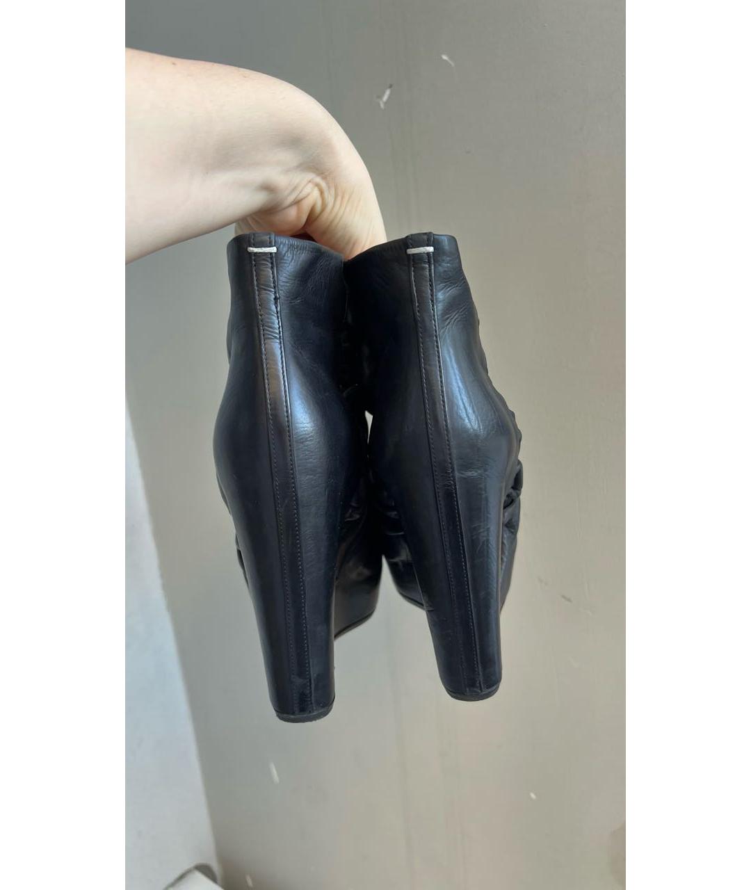 MAISON MARGIELA Черные кожаные ботильоны, фото 4