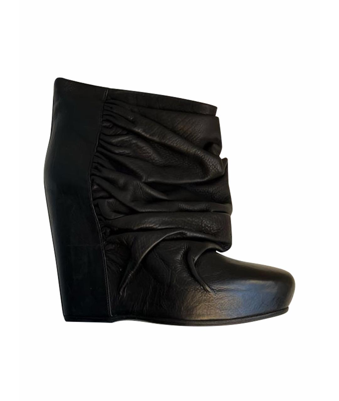 MAISON MARGIELA Черные кожаные ботильоны, фото 1