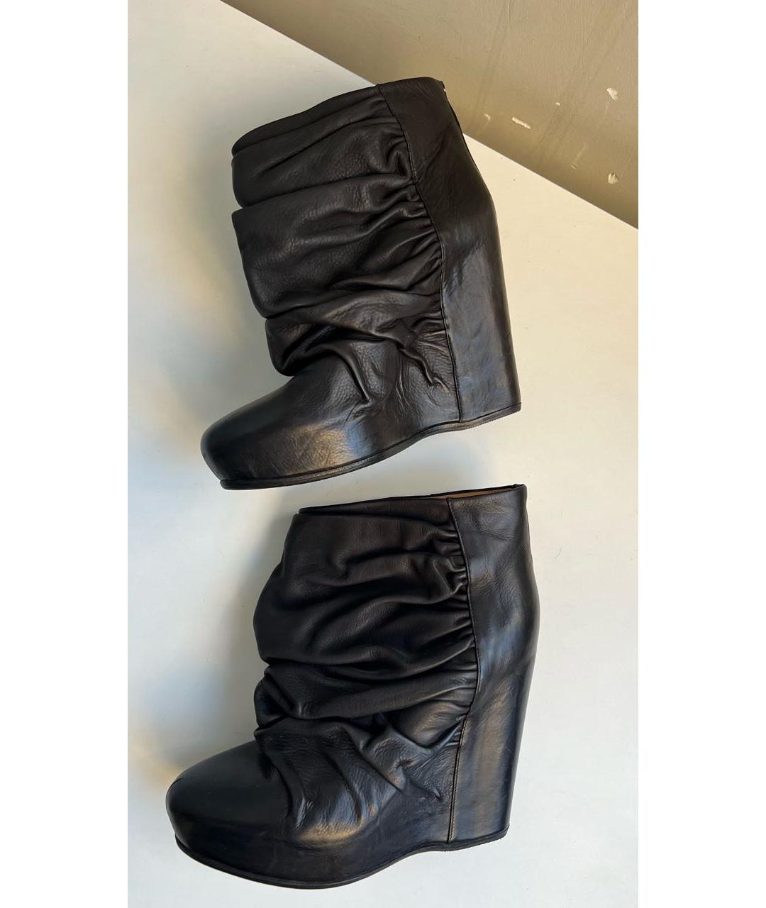 MAISON MARGIELA Черные кожаные ботильоны, фото 3