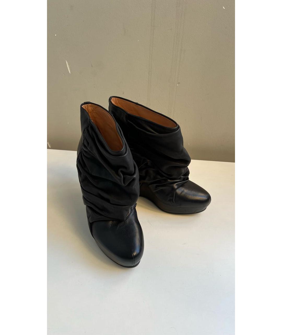 MAISON MARGIELA Черные кожаные ботильоны, фото 2
