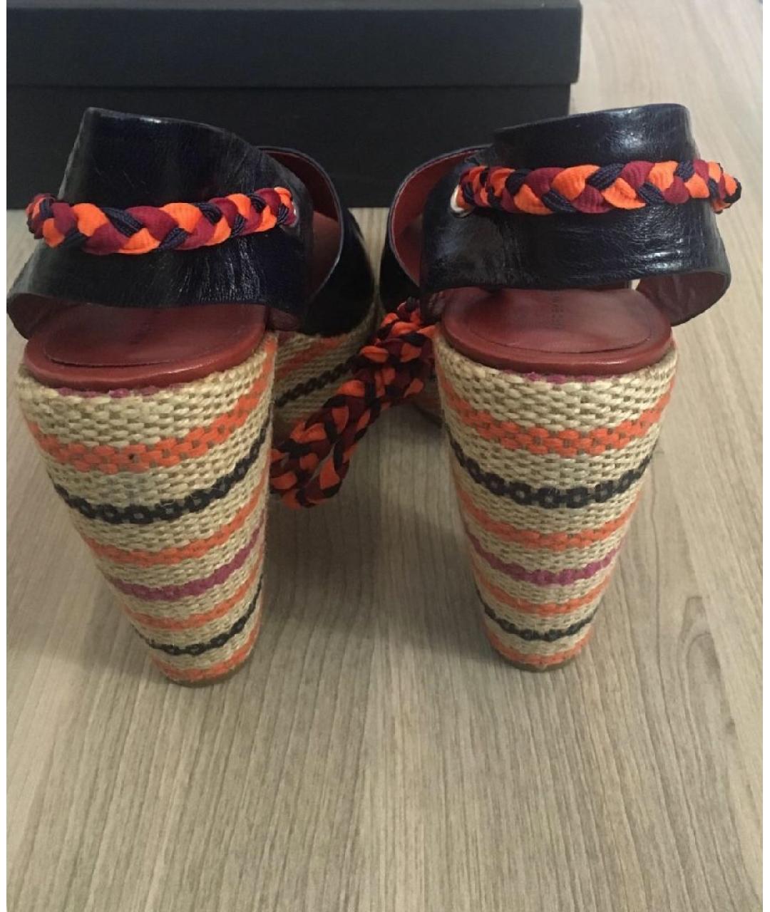 MARC BY MARC JACOBS Темно-синие кожаные босоножки, фото 7