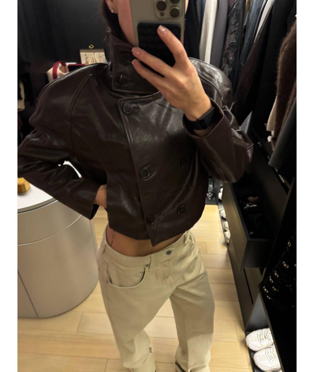 #MUMOFSIX Коричневая кожаная куртка, фото 5