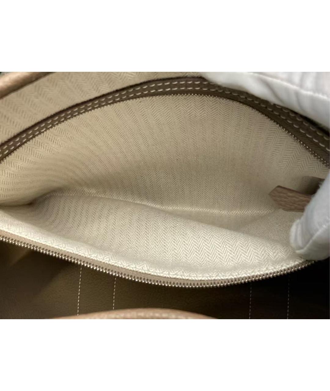 HERMES Серая кожаная сумка с короткими ручками, фото 6