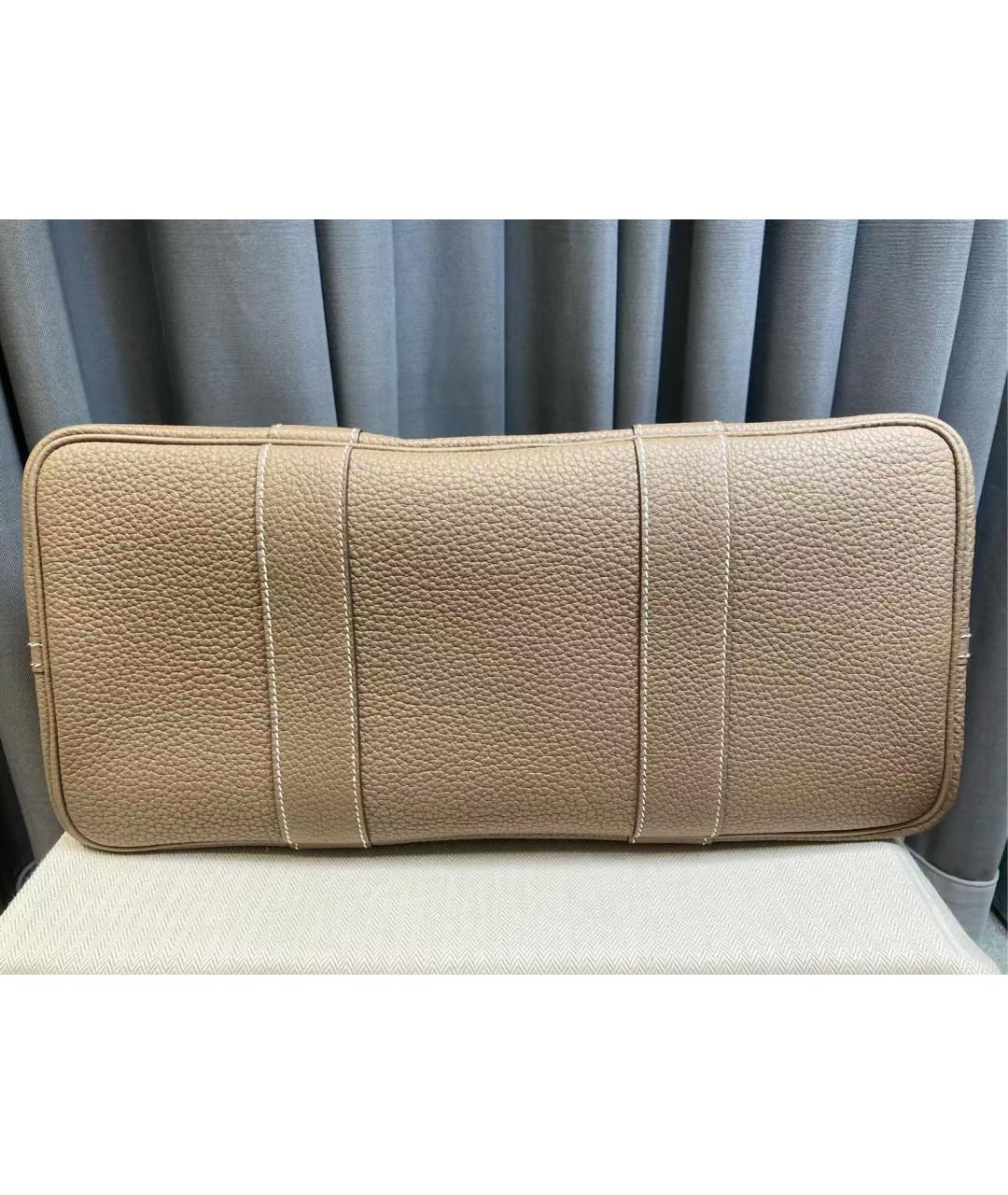 HERMES Серая кожаная сумка с короткими ручками, фото 4