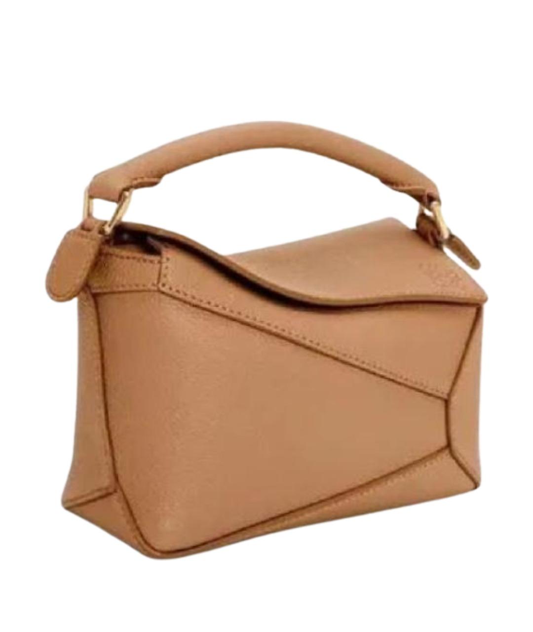 LOEWE Бежевая кожаная сумка через плечо, фото 2