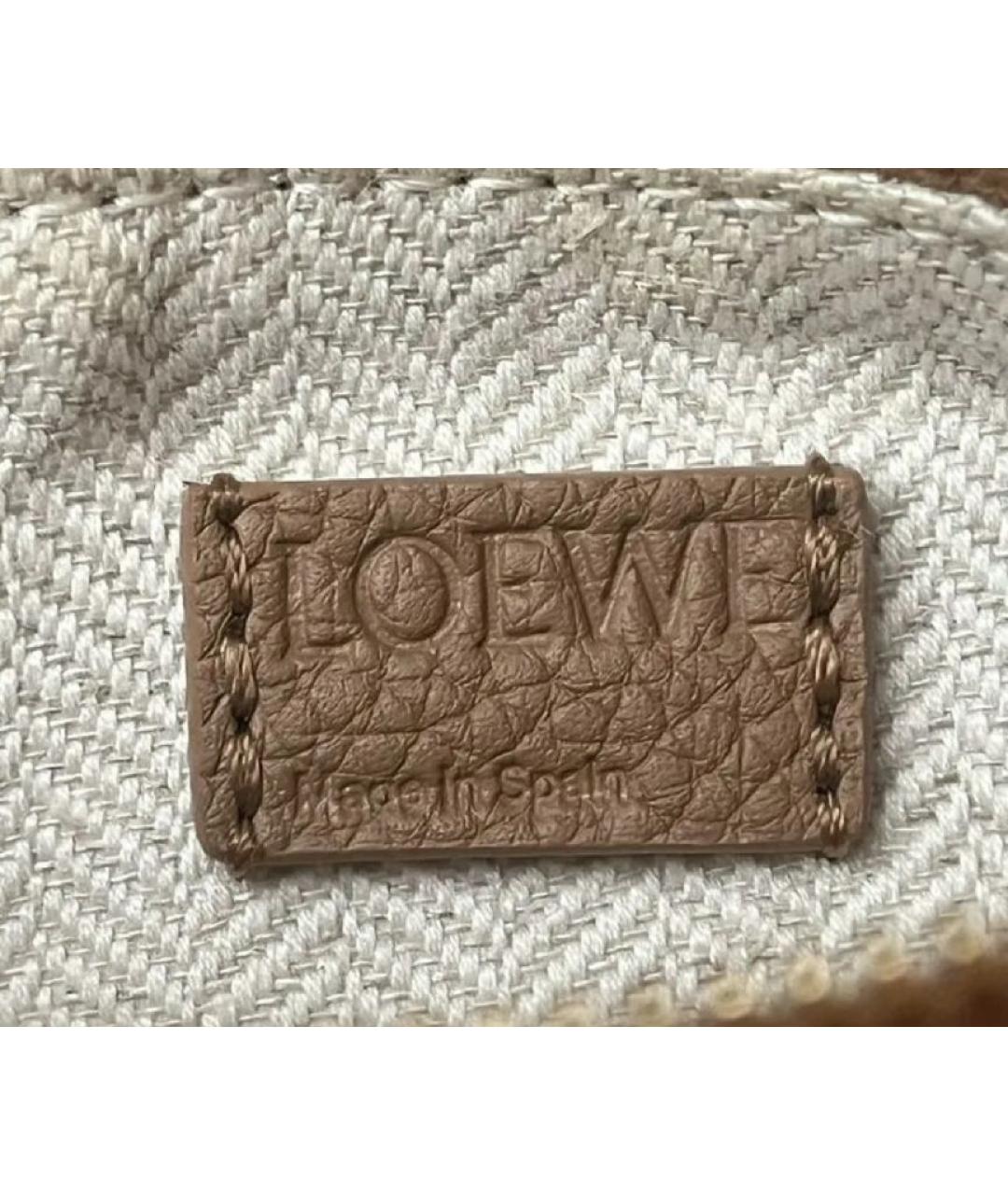 LOEWE Бежевая кожаная сумка через плечо, фото 4