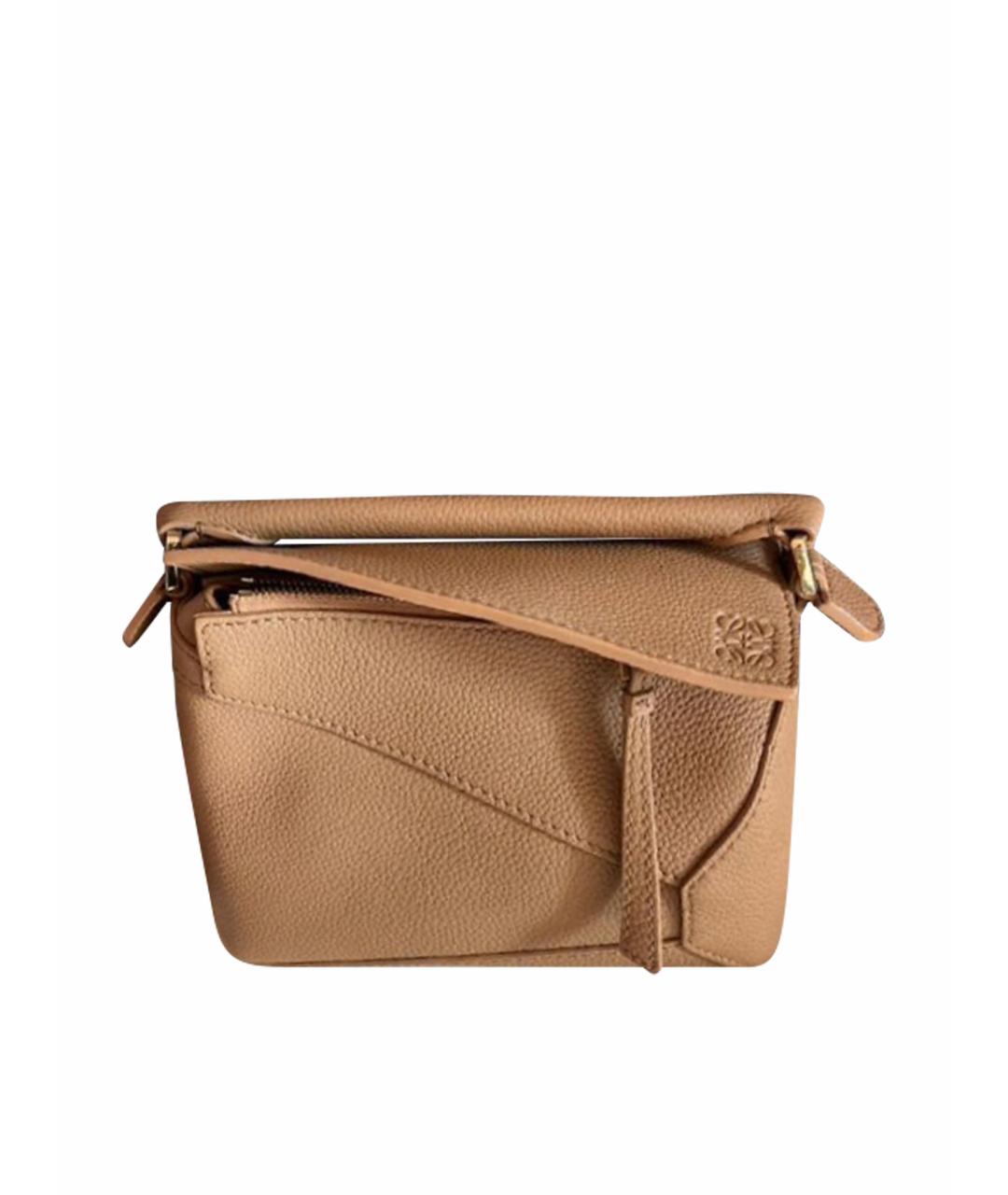 LOEWE Бежевая кожаная сумка через плечо, фото 1