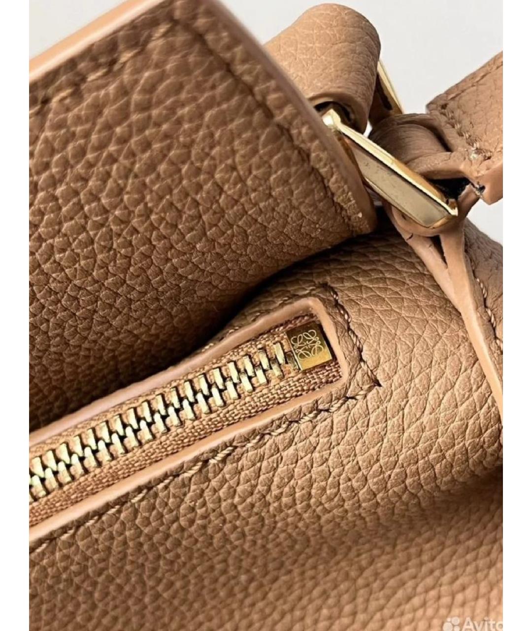 LOEWE Бежевая кожаная сумка через плечо, фото 6