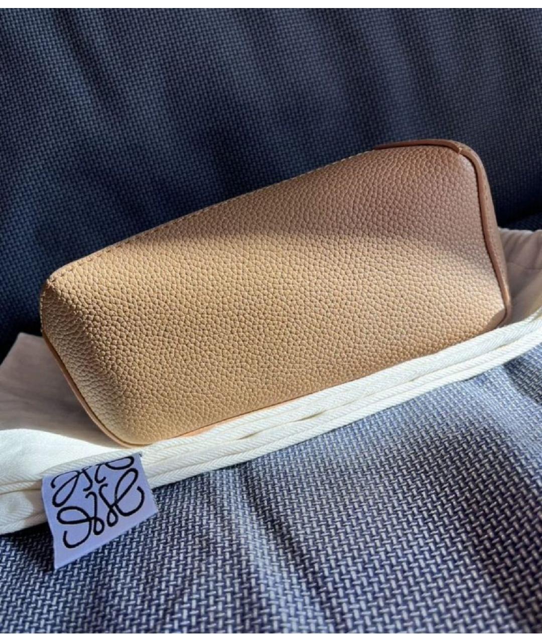 LOEWE Бежевая кожаная сумка через плечо, фото 7