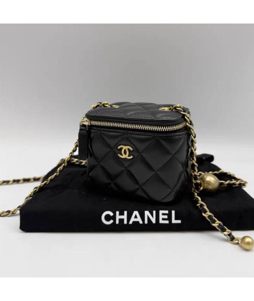 CHANEL Черная кожаная сумка через плечо, фото 3