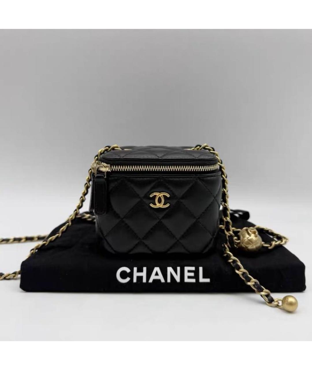 CHANEL Черная кожаная сумка через плечо, фото 5