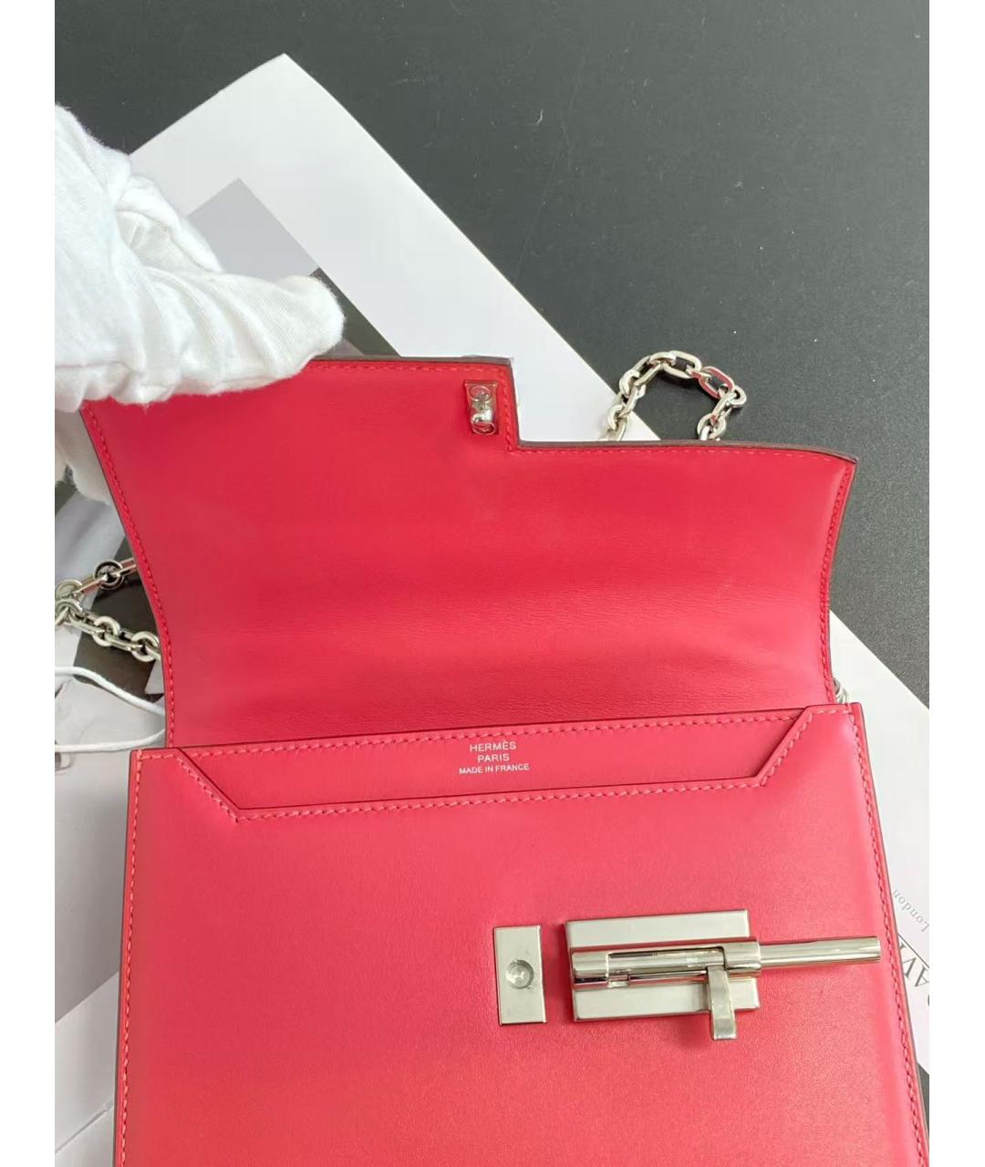 HERMES Розовая кожаная сумка через плечо, фото 6