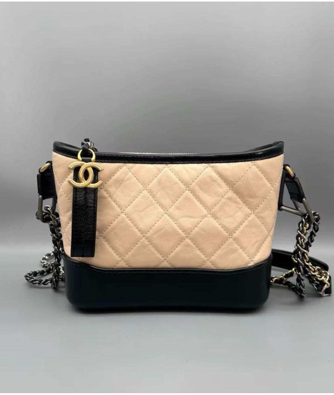 CHANEL Бежевая кожаная сумка через плечо, фото 4