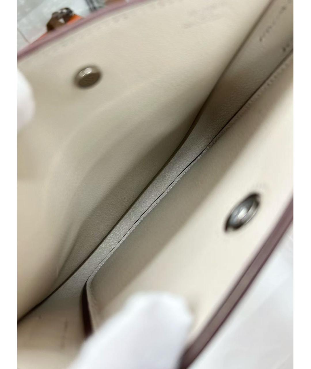 HERMES Белая кожаная сумка через плечо, фото 4