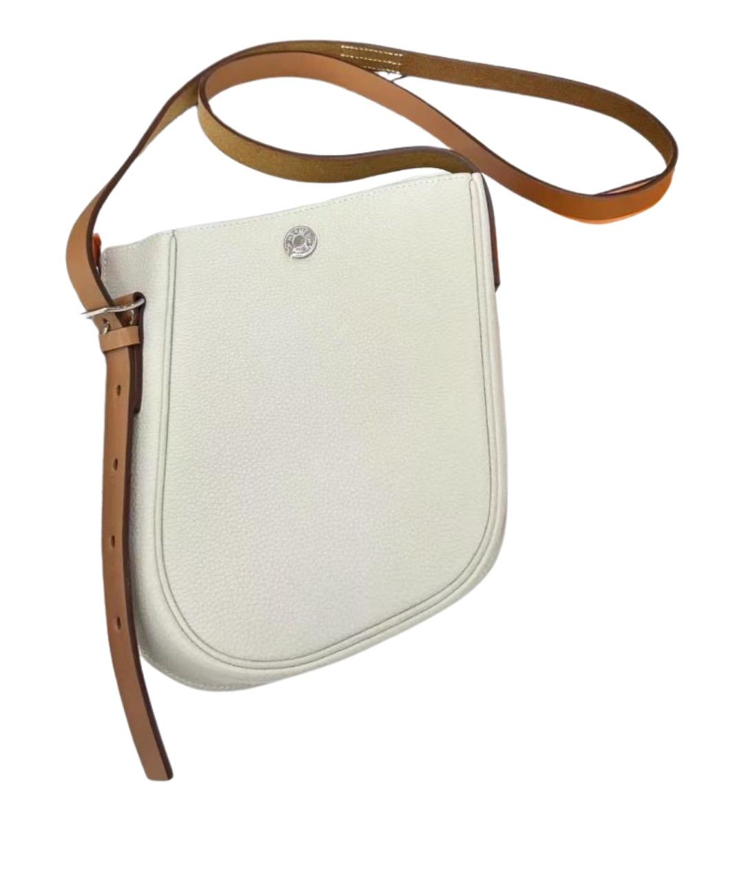 HERMES Белая кожаная сумка через плечо, фото 1