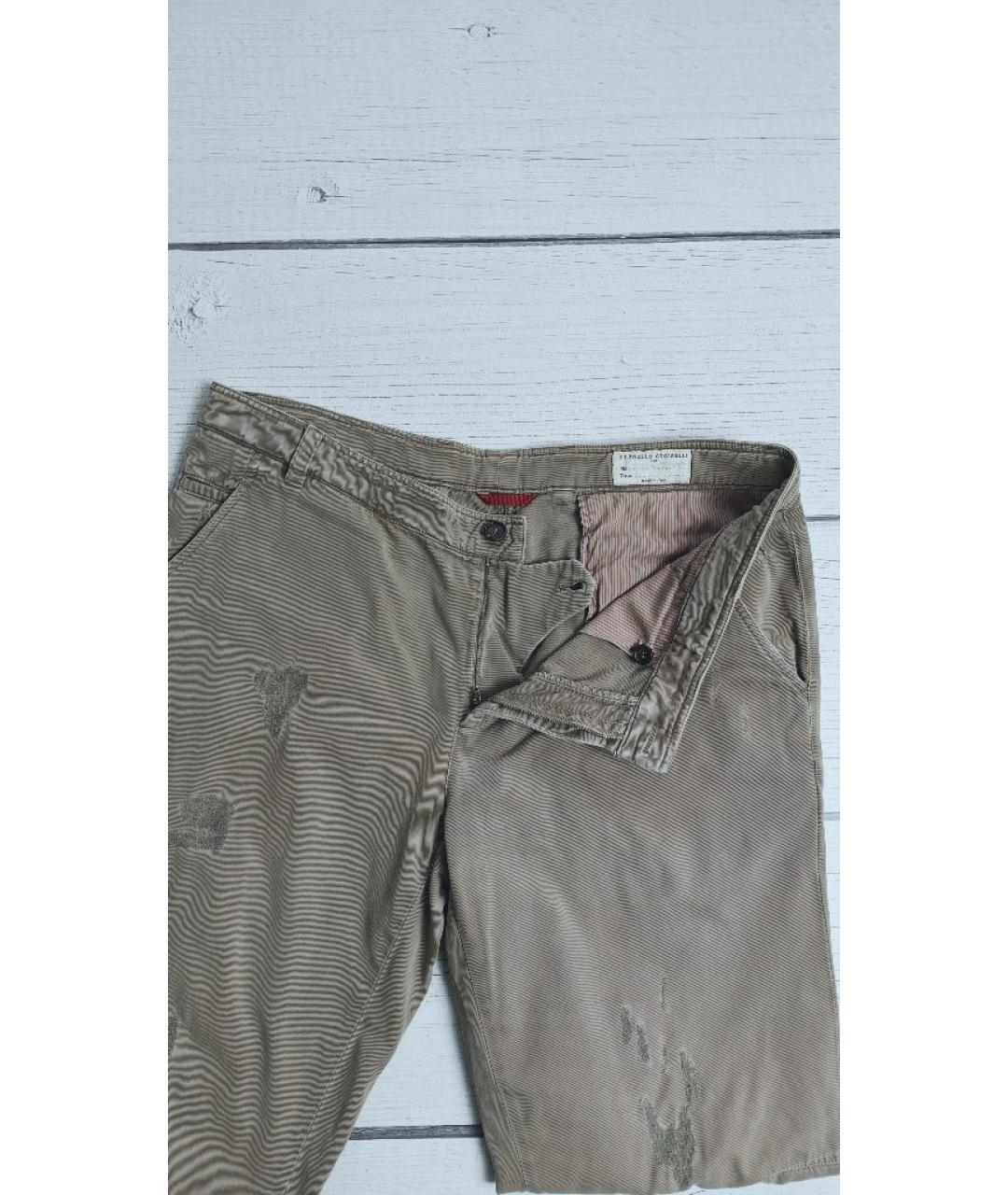 BRUNELLO CUCINELLI Бежевые хлопко-кашемировые джинсы, фото 3