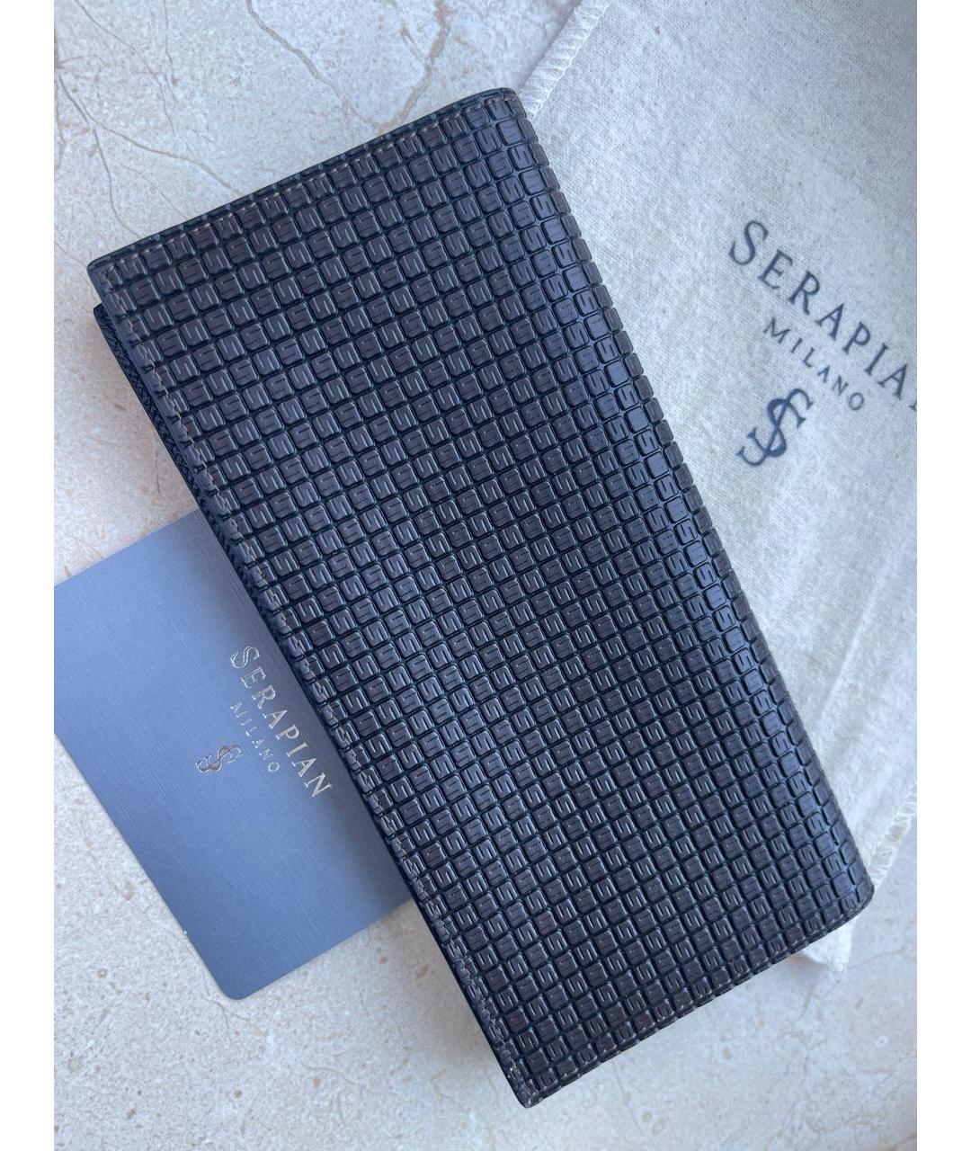 SERAPIAN Коричневый кожаный кошелек, фото 5