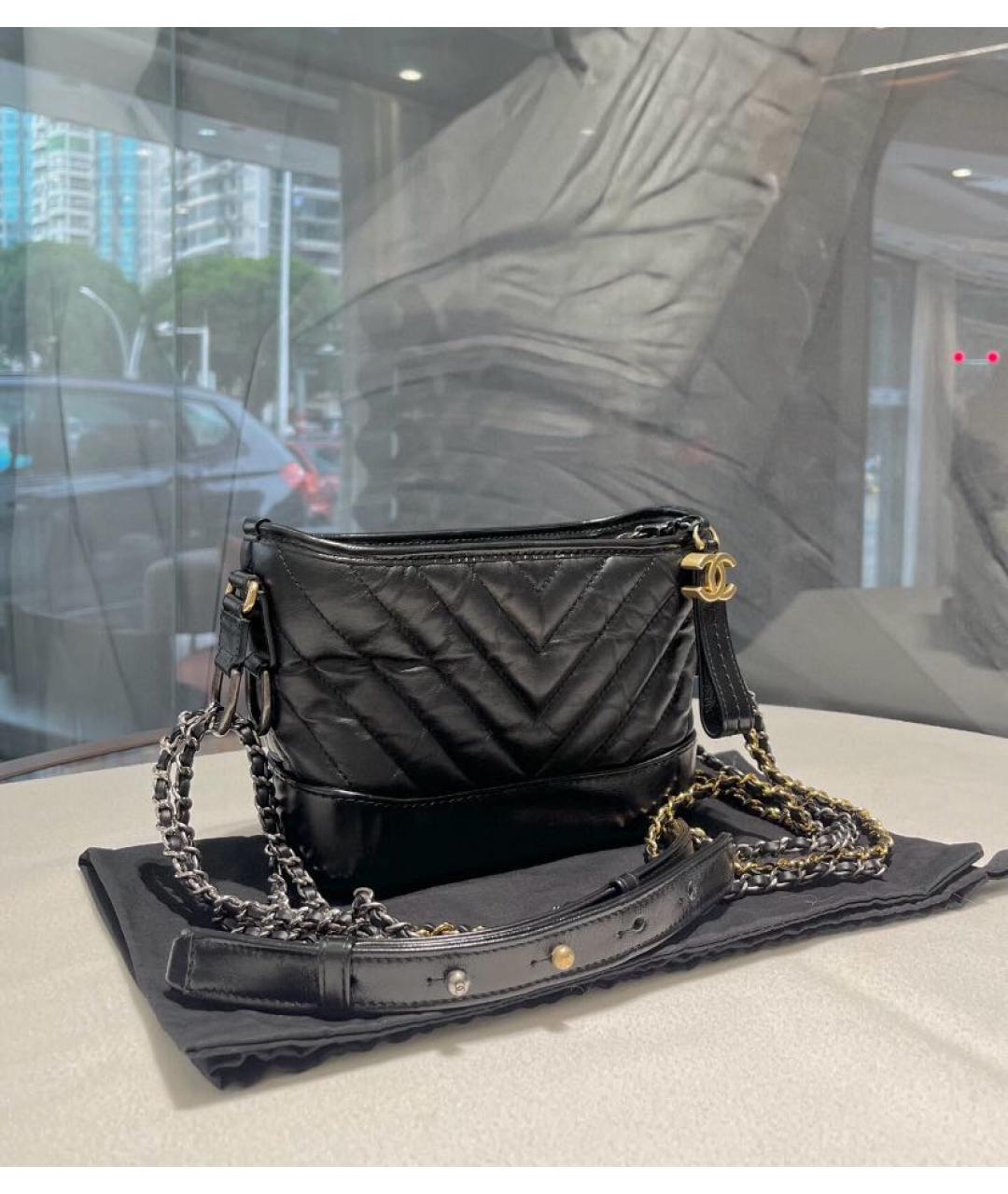CHANEL Черная кожаная сумка через плечо, фото 2