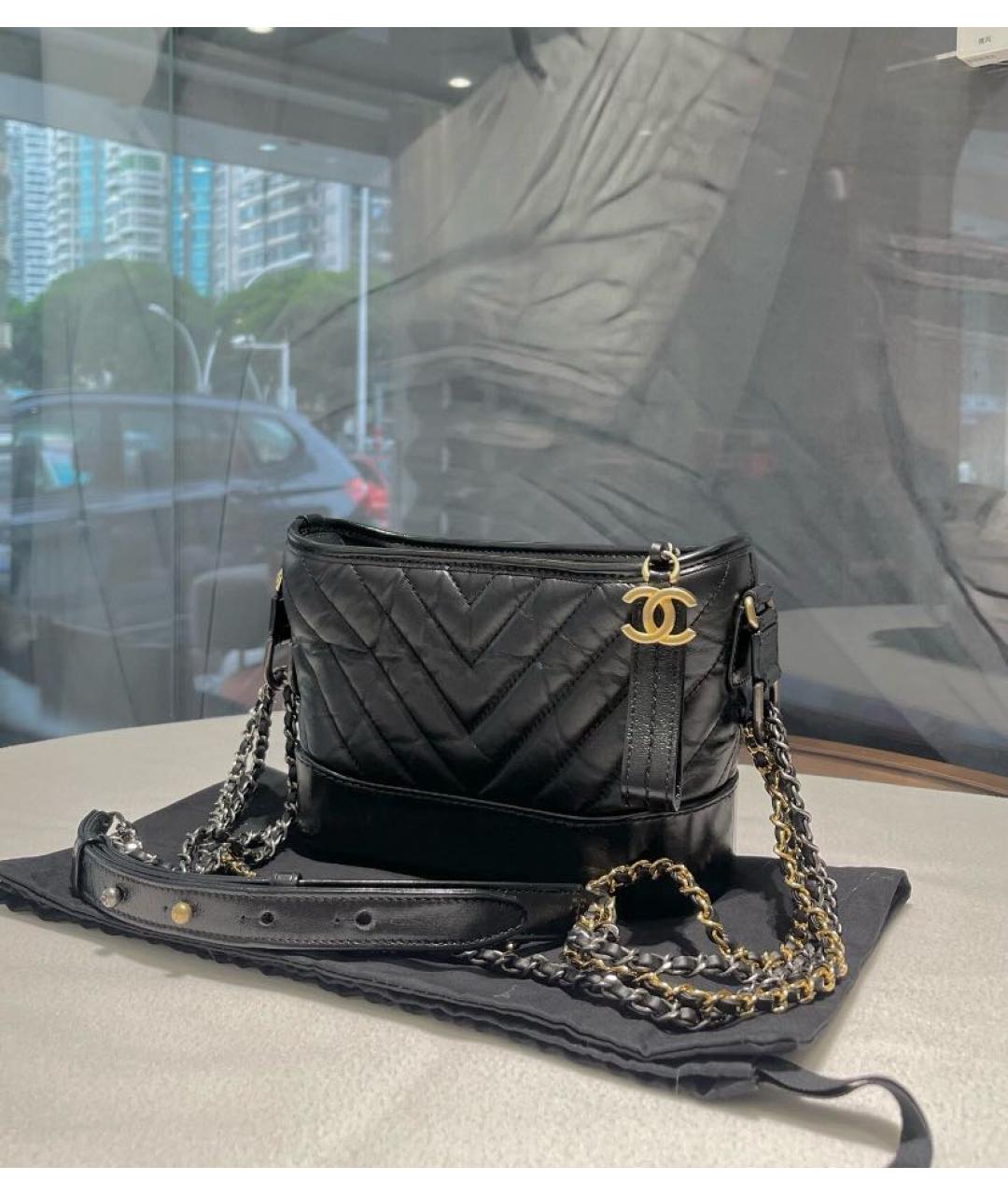 CHANEL Черная кожаная сумка через плечо, фото 5