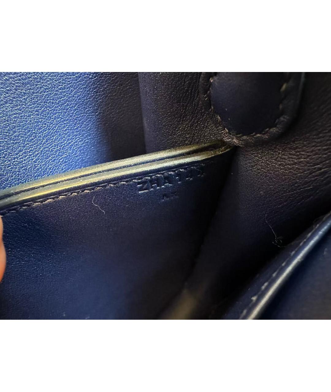 HERMES Темно-синяя кожаная сумка через плечо, фото 5