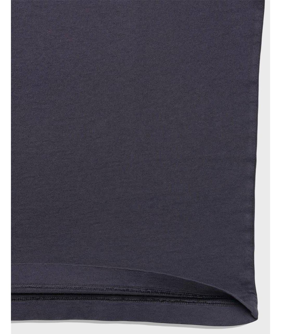 STONE ISLAND Темно-синяя хлопковая футболка, фото 4